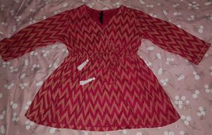 V- Neck Angrakha Short Kurti