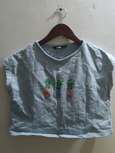 Zudio Sky Blue Crop Top