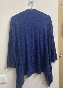 Stylish Blue Patterned Cardigan