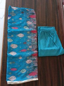 Teal Embroidered Kurta Set