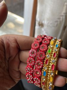 Colorful Bejeweled Bangle Set
