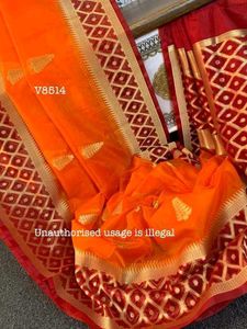 Banarasi Organza Golden Zari Saree Handloom