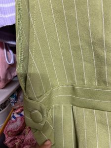 Green Striped Peplum Top