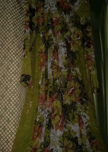 Floral gown with Dupatta