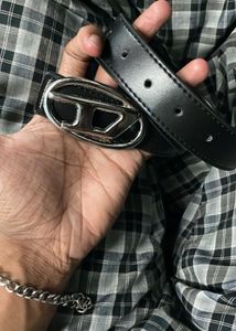 Diesel silver Logo Belt