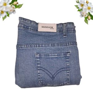 Sizzler Ripped Blue Denim Jeans Size: 34