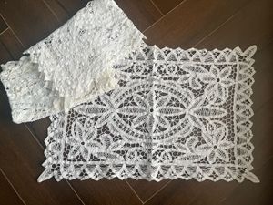 White Lace Table Mat Set Of 3