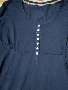 Navy Long Sleeve Tunic Top