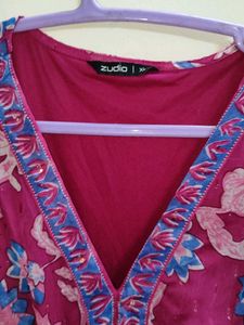 Floral Print Prink Dress Waist Cut