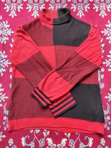 Red & Black Turtleneck Sweater