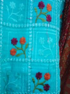 Elegant partywear Kurta Set with bandhini dupatta