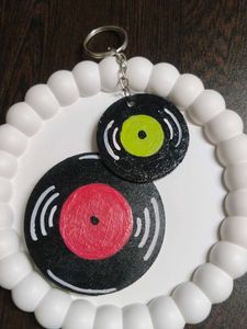 Handcrafted Record Keychain & fridge magnet