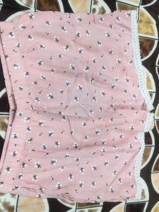 Pink Floral Lace Trim Shorts