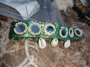 Boho Chic Green Mirror Seashell Headband