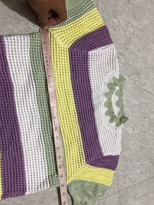 Multicolour Colour Crop Top For Woman