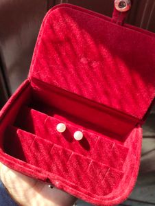 Red Velvet Ring &amp; Earring Jwellery Organiser