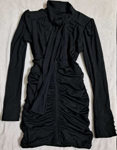 Luxury High Fashion Runway Black Mini Dress