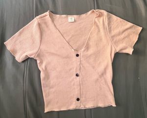 Cute Pink Button-Down Top