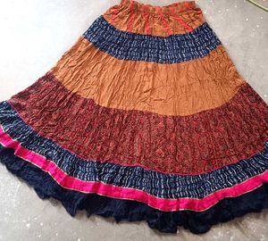 Colorful Tiered Midi Skirt