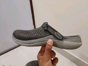 Grey Crocs LiteRide Clogs