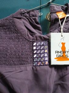 New Mauve Colour Tunic With Work And Net Design