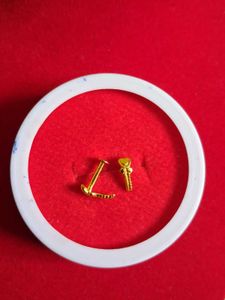 Gold Heart Stud Earrings