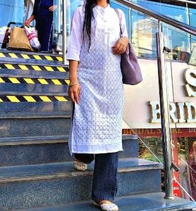 Elegant White Cotton Kurta