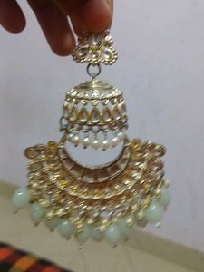 Statement Kundan Jhumka Earrings