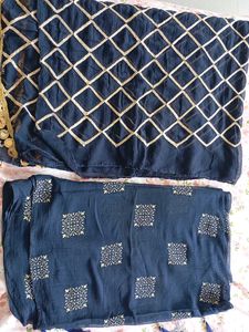 Navy & Gold Dupatta Set