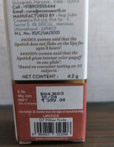 Mamaearth Creamy Matte Long Stay Lipstick Pack 1