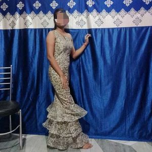 Patterned Ruffled Maxi Dress