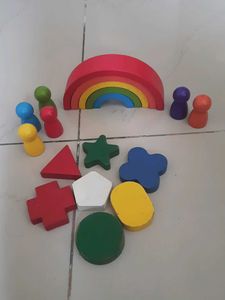 Rainbow And Shapes Wooden Toys