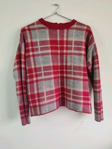 Pink Plaid Sweater