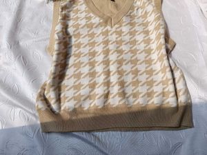 Imported Houndstooth Sweater Vest