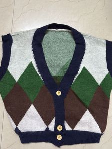 Argyle Knit Sweater Vest