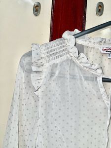 WOMEN WESTERN GEORGETTE  TOPFabric: GeorgetteSleeve Length: Long SleevesPattern: SolidSizes:XS