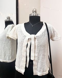 Marks & Spencer White Tie Up Top
