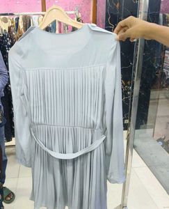 Gray belted dress