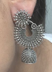 Oxidized Jhumka Earrings