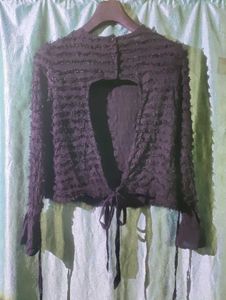 Zara Textured Black Blouse