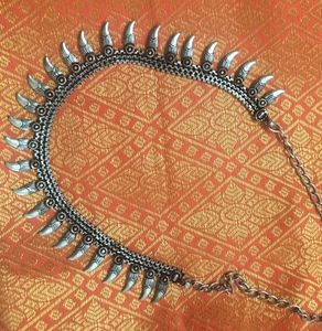 Silver Tone oxidised jewellery chain for women