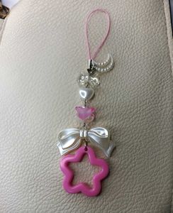 Magical Star & Moon Phone Charm with Bow & Pearls