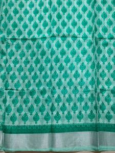 Green Floral Print Saree
