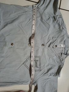 Gray Button-Down Casual Top