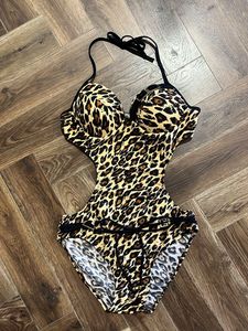 Leopard Print One Piece Swimsuit
