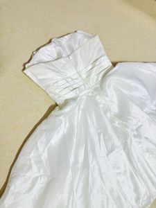Elegant Cindrella White Strapless Dress