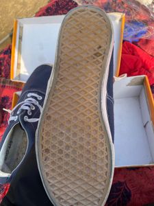 New Navy Blue Sneakers With White Strap