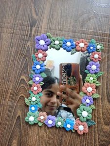 Floral Clay Mirror
