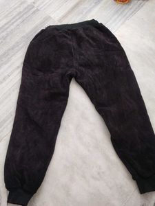Velvet Joggers with Striped Detail