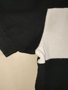 Black White Gray Big Horizontal Stripes Tshirt